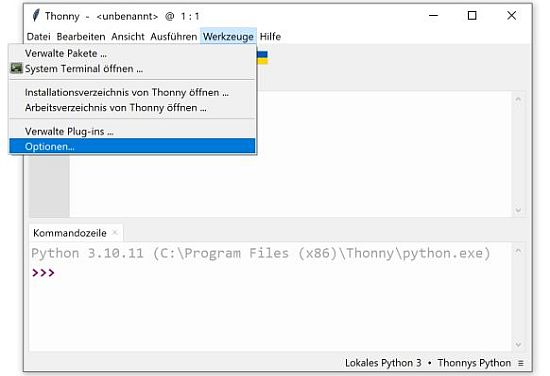 Thonny Einrichten