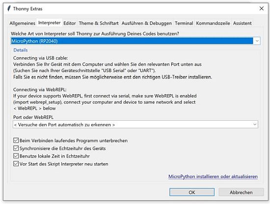 Thonny Einrichten